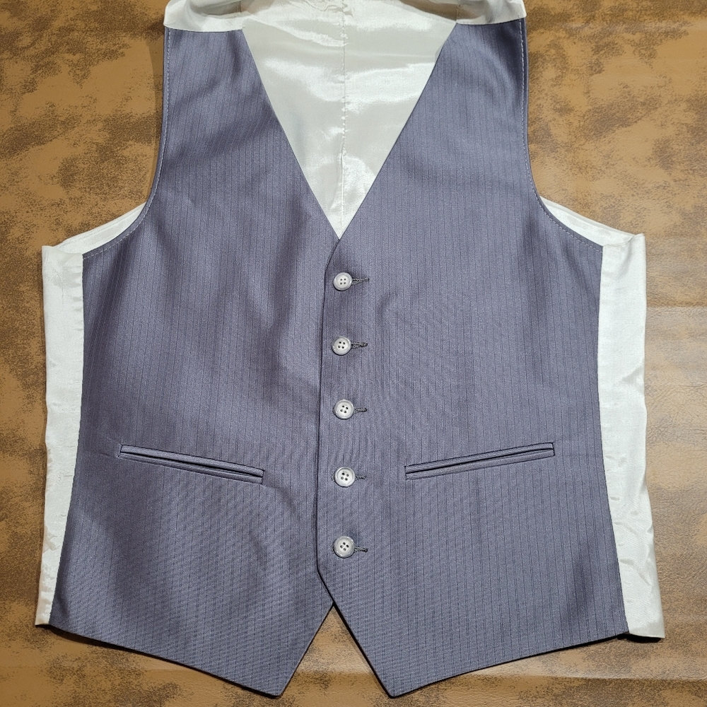 New Gray Front Vest with Silver Back